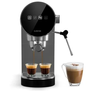 Klarstein Furore aparat za espresso od nehrđajućeg čelika, kompaktni digitalni zaslon od 20 bara, 2 šalice
