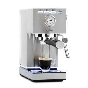 Klarstein Pauza, aparat za espresso, 1350 W, tlak 20 bara, spremnik za vodu: 1,4 litre, nehrđajući čelik #4200