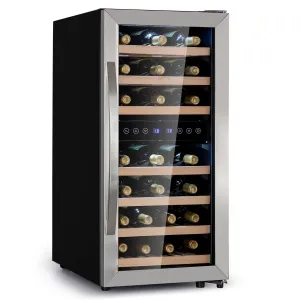 Klarstein Vinamour 33 Duo, hladnjak za vino, 2 zone, 89 l / 33 boce, 5-18 °C, upravljanje na dodir