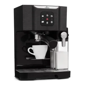 Klarstein BellaVita, aparat za kavu, 1450 W, 20 bara, pjenjača za mlijeko, 3 in 1, crni