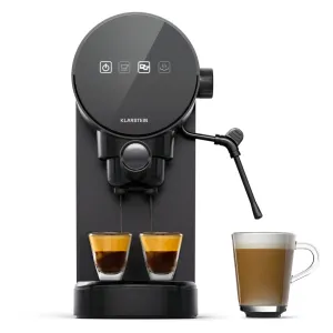 Klarstein Furore aparat za espresso od nehrđajućeg čelika, kompaktni digitalni zaslon od 20 bara, 2 šalice #412363