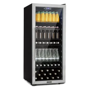 Klarstein Beersafe 7XL, hladnjak, 242 litre, 5 polica, panoramska staklena vrata, nehrđajući čelik