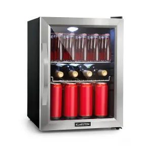Klarstein Beersafe M, hladnjak, C, LED, 2 metalne rešetkaste police, staklena vrata, crni