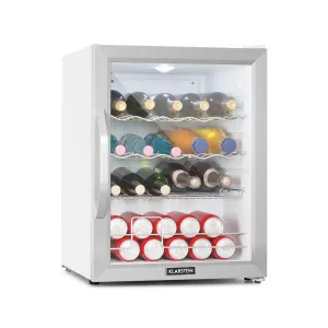 Klarstein Beersafe XL Crystal White, hladnjak, D, 60 L, LED, staklena vrata, bijeli / srebrni