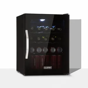 Klarstein Beersafe XL Onyx, hladnjak za napitke, D, LED, metalne rešetkaste police, staklena vrata