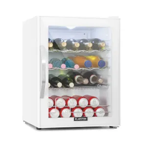 Klarstein Beersafe XL Quartz, hladnjak, D, 60 L, LED, 2 metalne rešetkaste police, staklena vrata, bijeli