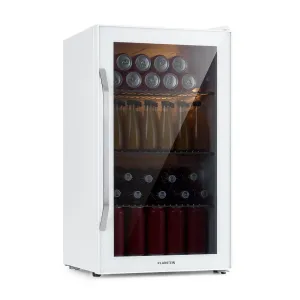Klarstein Beersafe XXL Quartz, hladnjak, 80 litara, 3 police, dupla izolacija panoramskih vrata, nehrđajući čelik, bijela