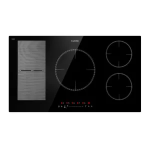 Klarstein Delicatessa 90 Hybrid, ugradbena ploča za kuhanje, indukcija, 5 zona, 7400 W, crna #2822