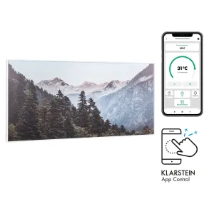 Klarstein Wonderwall Air Art Smart, infracrveni grijač, 120 x 60 cm, 700 W, aplikacija, planina