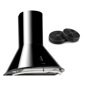 Klarstein Lumio Neo, retro kuhinjska napa, set za recirkulaciju zraka, crna boja