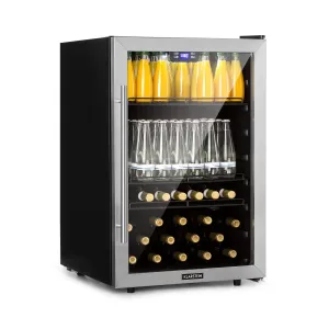 Klarstein Beersafe 5XL, hladnjak, 148 litara, 3 police, panoramska staklena vrata, nehrđajući čelik #485480