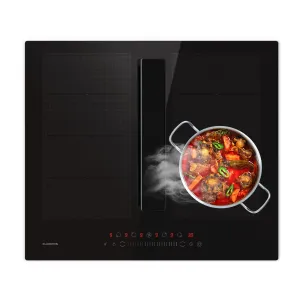 Klarstein Chef-Fusion Down Air sustav, indukcijsko kuhalo + DownAir napa, 60 cm, 600 m³/h EEC A