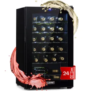 Klarstein Shiraz 24 Uno, vinoteka, 67 L, 24 boce, touch screen, 5 – 18 °C, crna #485735