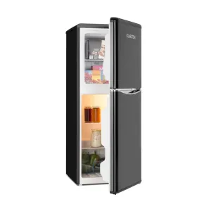 Klarstein Monroe L, kombinirani hladnjak sa zamrzivačem, 70/38 l, A+, retro dizajn, crna boja