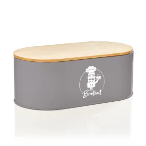 Klarstein Rök, kutija za kruh, lim, bambus poklopac, 33,5 × 13 × 18 cm (Š × V × D), ovalni oblik #320067