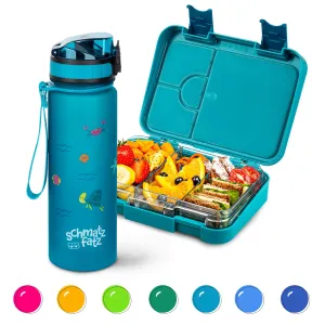 Klarstein Set za doručak, kutija za ručak i boca za piće, tritan, čvrsti čep, bez BPA