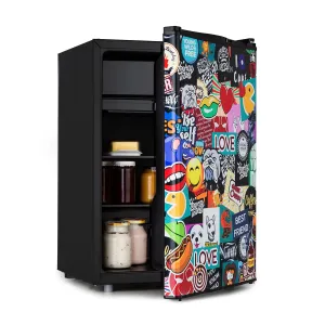 Klarstein Cool Vibe 72+, hladnjak, F, 72 litre, VividArt Concept, stickerbomb stil