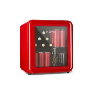 Klarstein PopLife, hladnjak za napitke, 48 l, 0 - 10 °C, retro dizajn, crveni