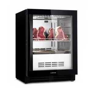 Klarstein Steakhouse Pro 98 Onyx, hladnjak za meso, 1 zona, 98 litara, 1-25°C, ekran osjetljiv na dodir, panoramski prozor