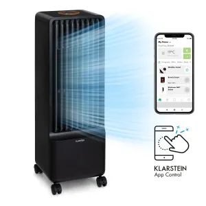 Klarstein Maxflow Smart, 3 u 1 rashlađivač zraka, ventilator, ovlaživač zraka, 5 l, WiFi, daljinski upravljač, 2 × set za hlađenje #3283