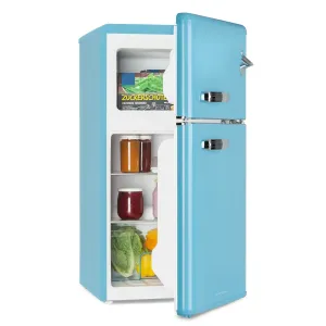 Klarstein Irene, retro hladnjak sa zamrzivačem, 61 l hladnjak, 24 l zamrzivač, plavi