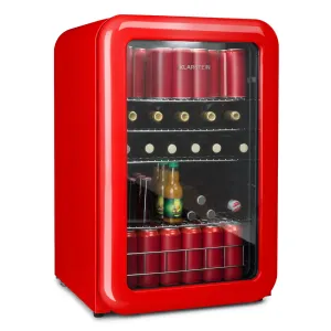 Klarstein PopLife, hladnjak za napitke, 115 l, 0 -10 °C, retro dizajn, crveni