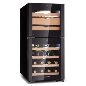 Klarstein El Dorado 89, hladnjak za vino i sir, 2 zone, ekran osjetljiv na dodir, 89L, LED