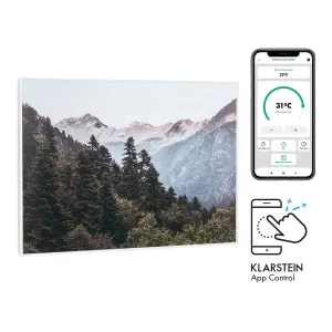 Klarstein Wonderwall Air Art Smart, infracrveni grijač, 80 x 60 cm, 500 W, aplikacija, planina