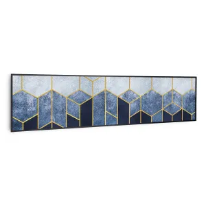 Klarstein Wonderwall Air Art Smart, infracrveni grijač, plava linija, 120 x 30 cm, 350 W