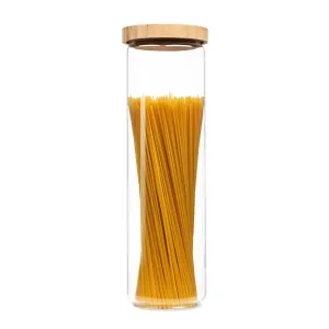 Klarstein Spremnik za pohranu, s čepom od bambusa, 1700 ml, može se složiti, hermetički zatvoren