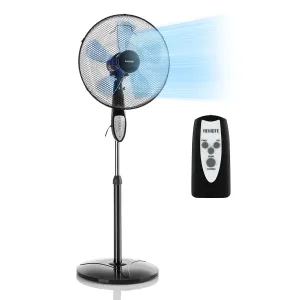 Klarstein Summerjam, stojeći ventilator, 41 cm, 50 W, 3 stupnja brzine, protok zraka 69,18 m³/min., daljinski upravljač, crna