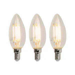Set od 3 LED E14 svjetiljke s prigušivom svijećom B35 5W 380lm 2700K