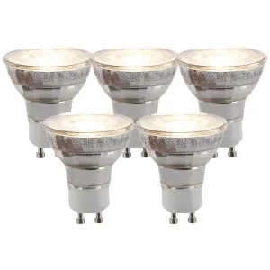 Set od 5 GU10 LED svjetiljki s 3 stupnja prigušivanja 5W 300 lm 2700K