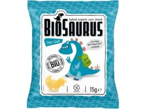 Bio kukuřičné křupky BIOSAURUS s mořskou solí, 15 g