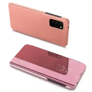 MG Clear View preklopna maska za Samsung Galaxy A03s, ružičasta