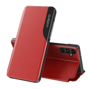 MG Eco Leather View preklopna maska za Samsung Galaxy A14, crvena