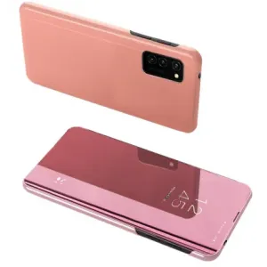 MG Clear View preklopna maska za Samsung Galaxy A72, ružičasta