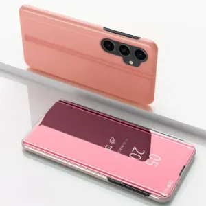 MG Clear View preklopna maska za Samsung Galaxy S23 FE, ružičasta