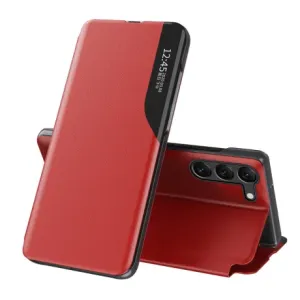 MG Eco Leather View preklopna maska za Samsung Galaxy S23 Plus, crvena
