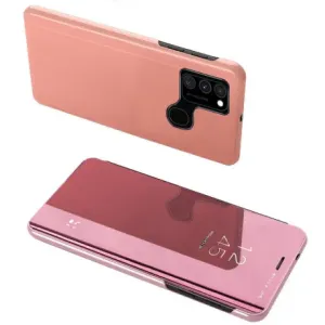 MG Clear View preklopna maska za Samsung Galaxy A12 / M12, ružičasta #366999