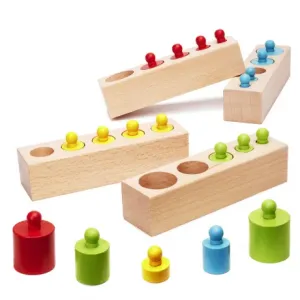 MG Montessori Sorters drveni cilindrični utezi, obojen