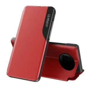 MG Eco Leather View preklopna maska za Xiaomi Redmi Note 9T 5G, crvena #368215