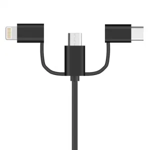 MG 3in1 kabel USB - Micro USB / USB-C / Lightning 2A 1m, crno #364259