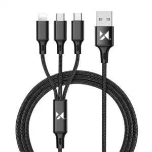 MG 3in1 kabel USB - USB-C/ Micro USB / Lightning 2.8A 1.25m, crno #374126