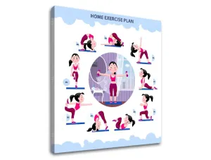 Motivaciona slika na platnu Home exercise plan (moderne slike)