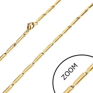 Čelični lančić zlatne boje, sjajne duguljaste rolne, 3 mm