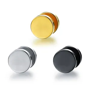 Čelični lažni piercing za uho - jednostavni diskovi, više dizajna - Boja: Zlatna