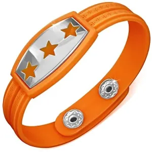 Gumena narukvica - narančasta s zvijezdama i grčkim motivom