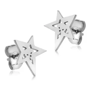 Naušnice od nehrđajućeg čelika, oblik zvijezde s lubanjom
