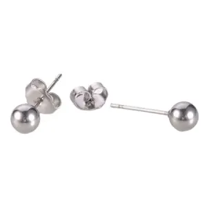 Naušnice od nehrđajućeg čelika - srebrne kuglice - Veličina loptice: 4 mm
